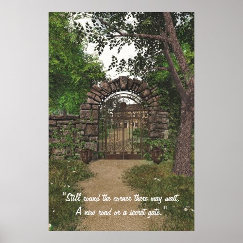 Garden Gate Poster with Quotation