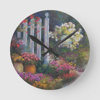 Garden Gate Round Clock