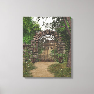 Garden Gate Wrapped Canvas Print