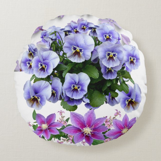 Garden Gathering Round Pillow (Front)