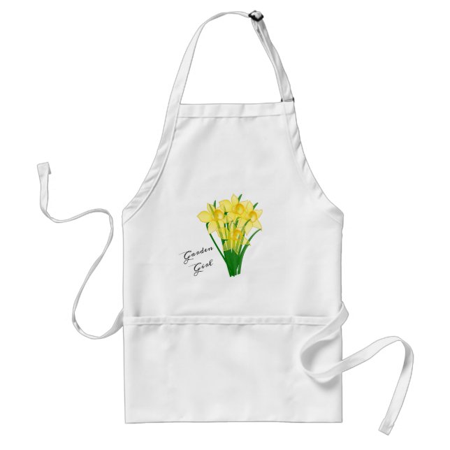 Garden Girl Yellow Daffodil Flower  Adult Apron (Front)