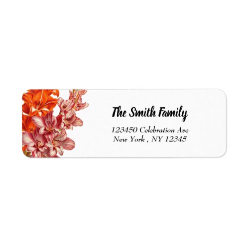 Garden Gladiolus Blossom Return Address Label