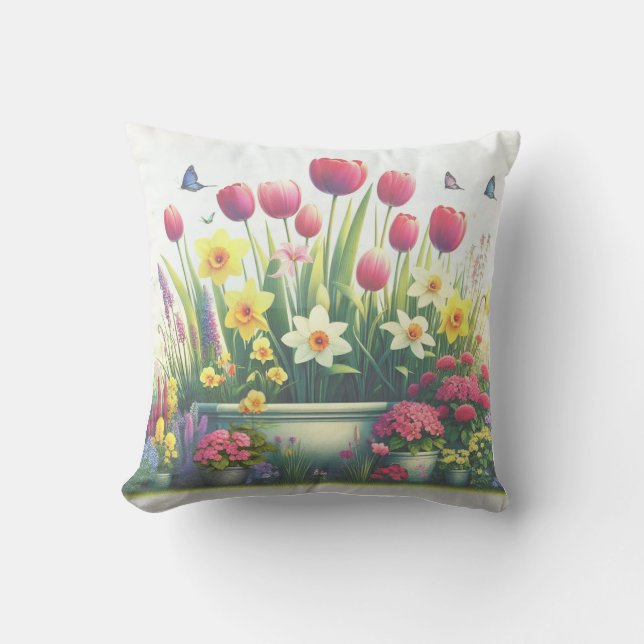 Garden Glow Throw Pillow (Front)