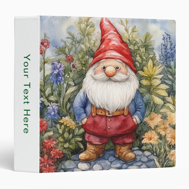 Garden Gnome 3 Ring Binder (Front/Spine)