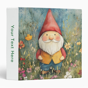 Garden Gnome 3 Ring Binder