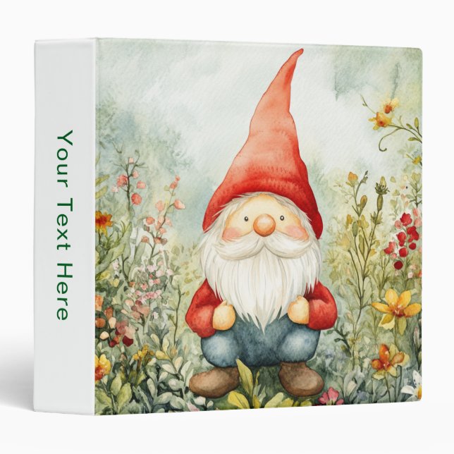 Garden Gnome 3 Ring Binder (Front/Spine)