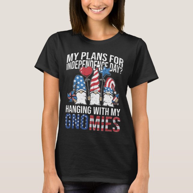 Garden Gnome 4th Of July Indipendence Day Gnome Ga T-Shirt (Front)