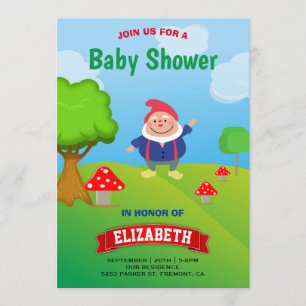 Garden Gnome Baby Shower Invitation