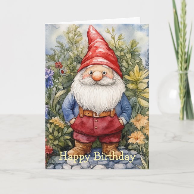 Garden Gnome Birthday Card (Front)
