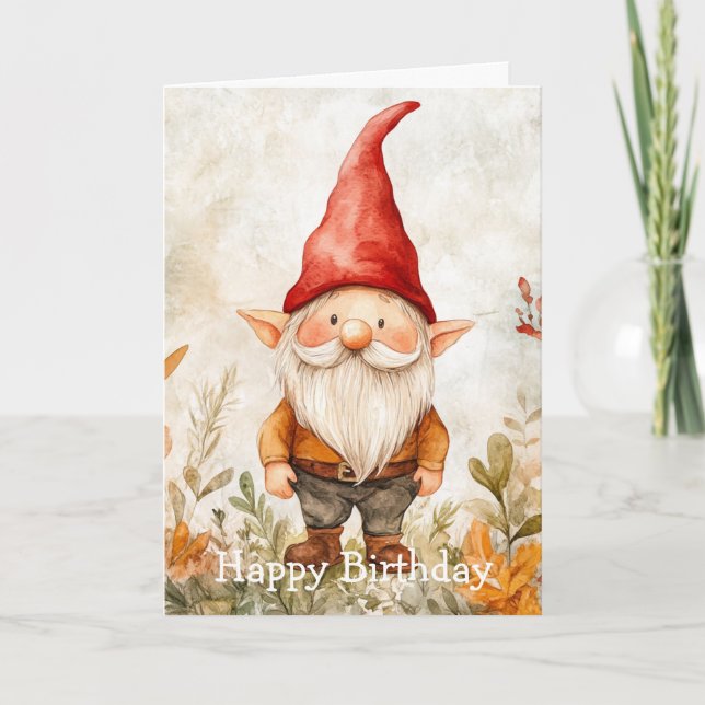 Garden Gnome Birthday Card (Front)