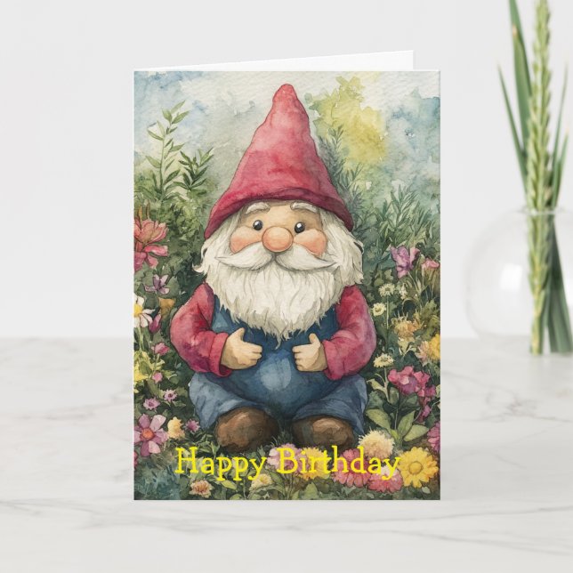 Garden Gnome Birthday Card (Front)