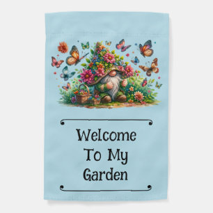 Garden Gnome Butterfly Flag