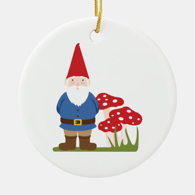 Garden Gnome Ceramic Ornament (Front)