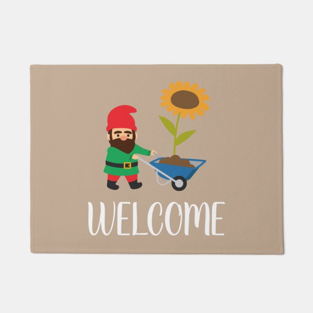 Garden Gnome colorful and fun Doormat (Front)