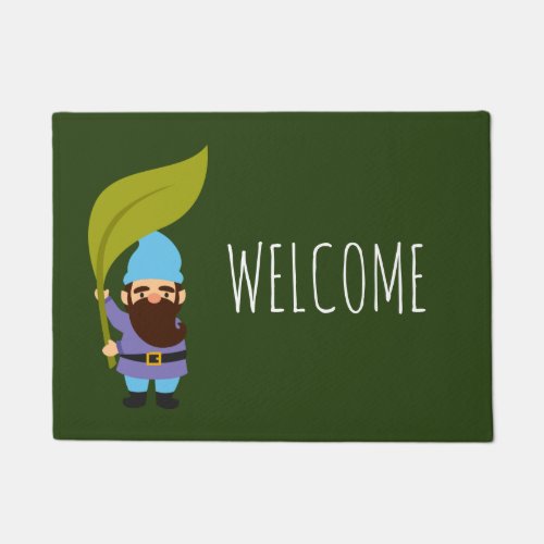 Garden Gnome colorful and fun welcome Doormat