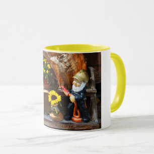 Garden gnome fireman mug