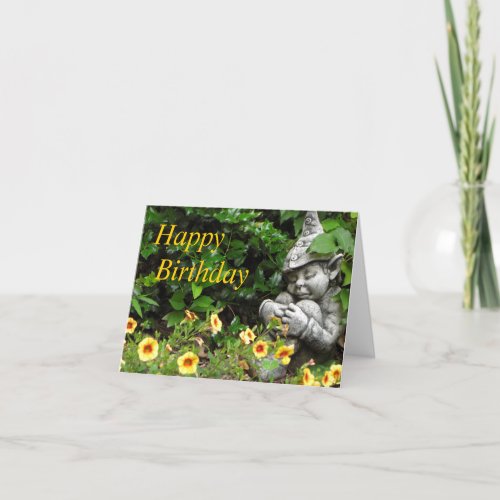 Garden Gnome Happy Birthday Card