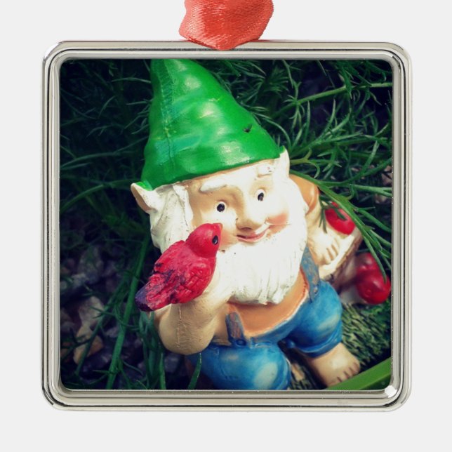 Garden Gnome in my Chamomile#inmygarden Metal Ornament (Front)