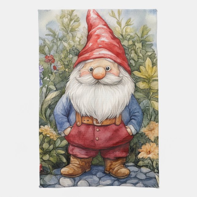 Garden Gnome Kitchen Towel (Vertical)