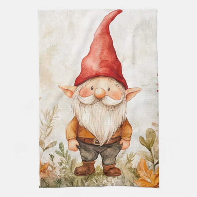 Garden Gnome Kitchen Towel (Vertical)
