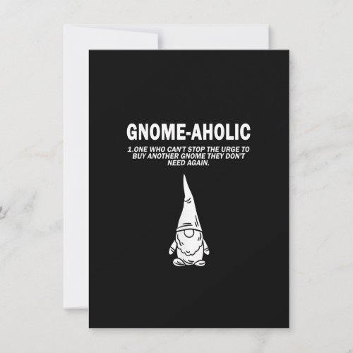Garden Gnome Lover Gnome_Aholic Funny Definition G Invitation