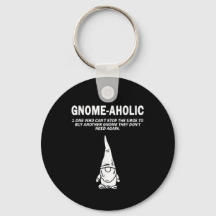 Garden Gnome Lover Gnome-Aholic Funny Definition G Keychain