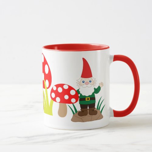 Garden Gnome Mushroom Cup Customize Coffee Mug