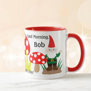 Garden Gnome Mushroom Customize Coffee Cup Mug