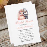 Garden Gnome Orange Bridal Shower Cute Woodland