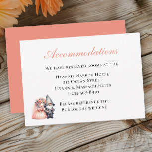 Garden Gnome Orange Wedding Accommodation   Enclosure Card