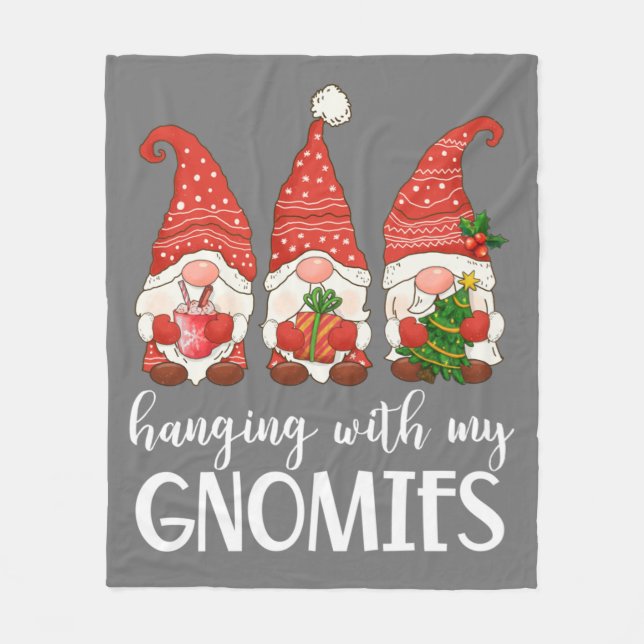 Garden Gnome Pajamas Christmas - Hanging With My Fleece Blanket (Front)