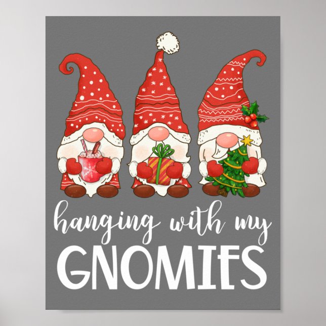 Garden Gnome Pajamas Christmas - Hanging With My Poster (Front)