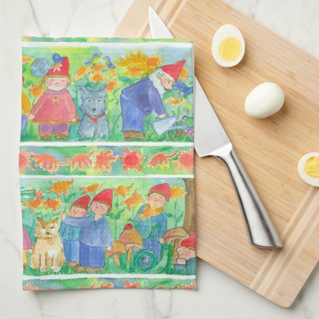 Garden Gnome Pixie Play Turtle Towel (Quarter Fold)