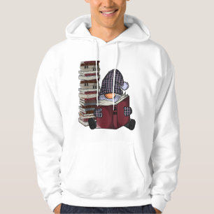 Garden gnome reading books gnomes book lover hoodie