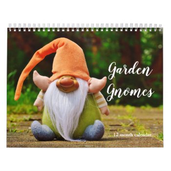 Garden Gnomes 2024 Calendar by MiscellanyShop at Zazzle