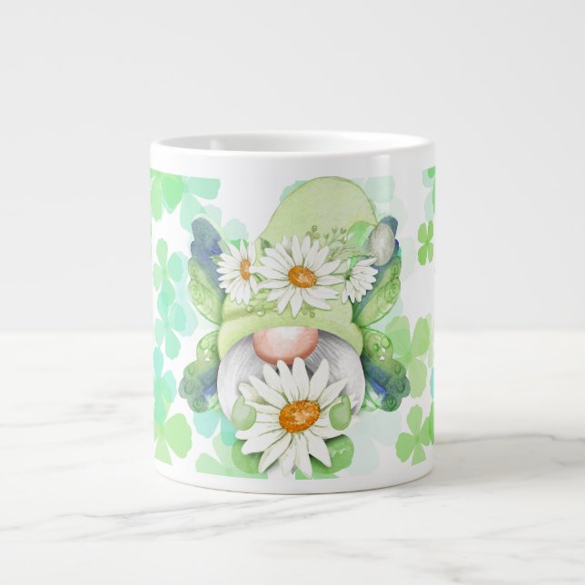 Garden Gnomes 2 green Giant Coffee Mug (Front)