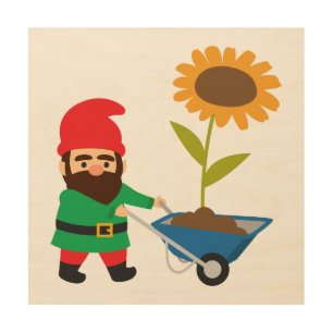 Garden Gnomes cute and colorful Wood Wall Art