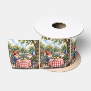 Garden Gnomes Eating Cupcakes Satin Ribbon