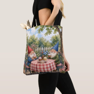 Garden Gnomes Eating Cupcakes Tote Bag