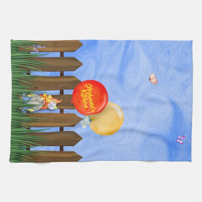 Garden Gnomes, Fun Colorful Kitchen Towels (Horizontal)