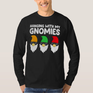 Garden Gnomes Hanging With My Gnomies Christmas Pa T-Shirt