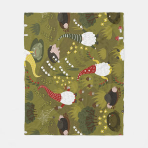 Garden Gnomes: Humorous Flora Fauna. Fleece Blanket