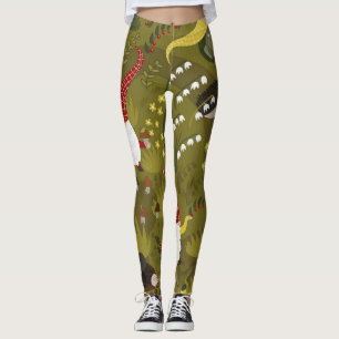 Garden Gnomes: Humorous Flora Fauna. Leggings