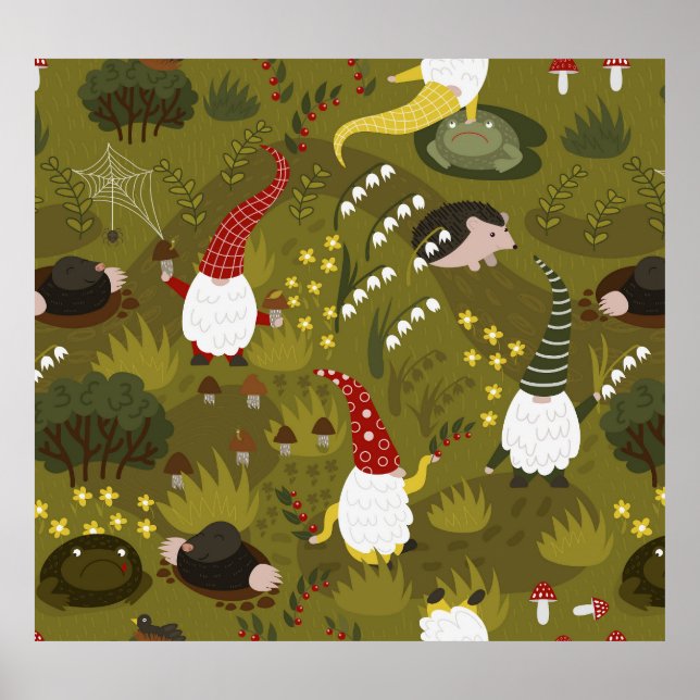 Garden Gnomes: Humorous Flora Fauna. Poster (Front)