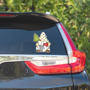 Garden Gnomes with Mouse Buddy Funny Car Sticker