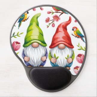 Garden Gnomes with Tropical Parrots  Gel Mouse Pad