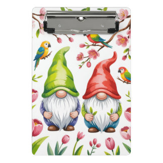 Garden Gnomes with Tropical Parrots  Mini Clipboard