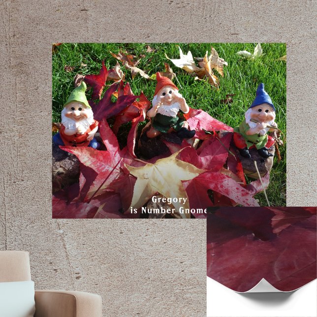 Garden Gnomes You Are Number Gnome Add Name Fall Poster (Garden Gnomes You Are Number Gnome Add Name Fall Poster)