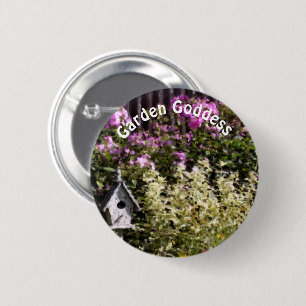 Garden Goddess Flower Garden Cute Button