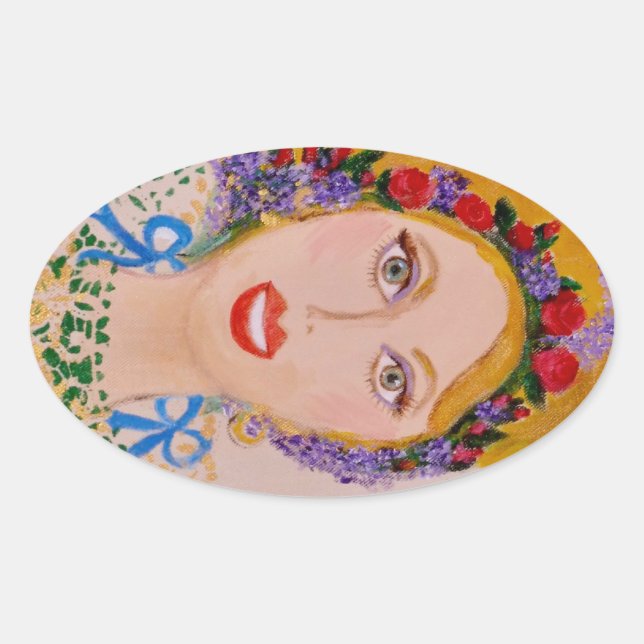 Garden Goddess Oval Sticker (Front)